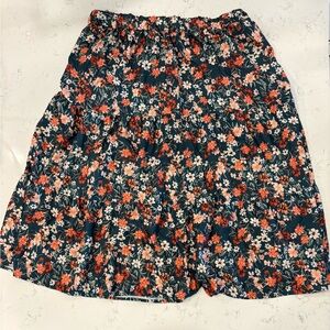 Floral Print Skirt Elastic Wasitband Womens 3XL